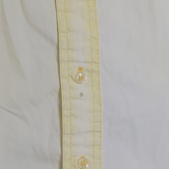 O C S Clothiers Sz M Yellow Distressed Cotton Men's Shirt - Picture 4 of 6